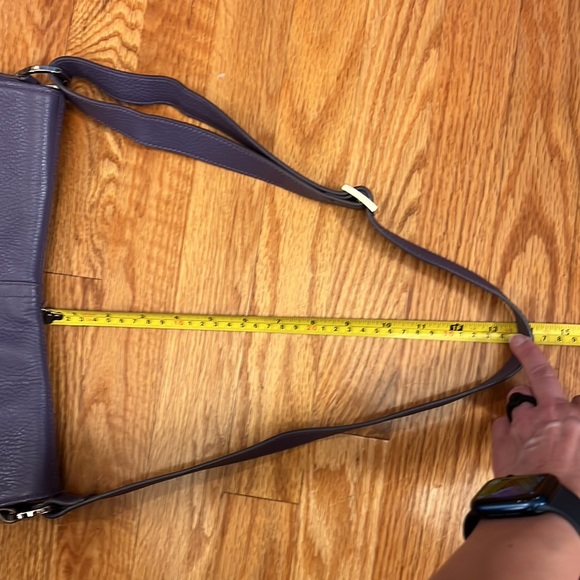 Audrey Talbott Purple Pebbled Leather Messenger Bag - Picture 8 of 11